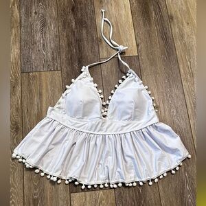 #4) Super cute 2XL white swim top.